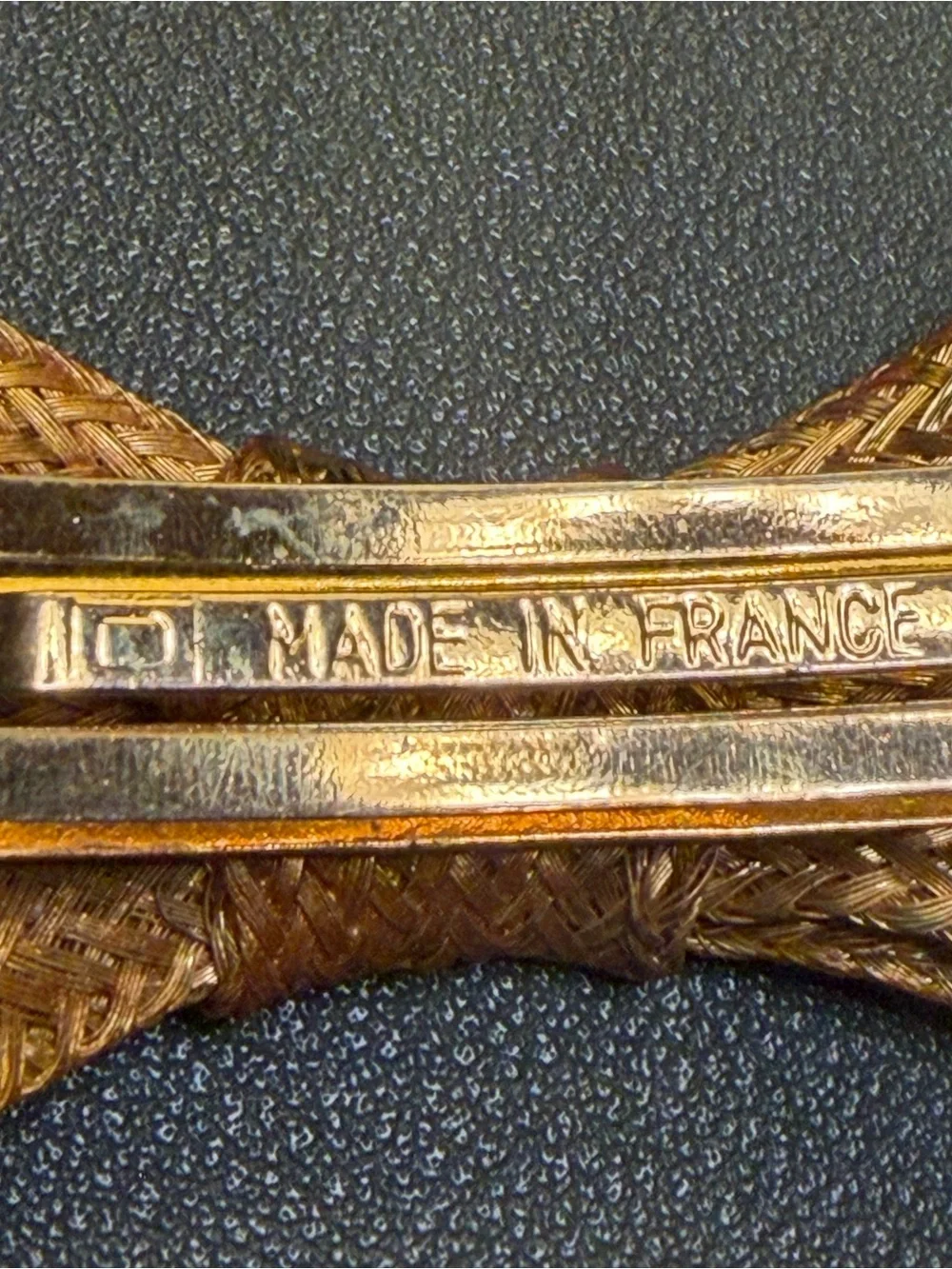 Gold Woven Mesh Bow Hair Barrette - 🇫🇷 Made In France🏆 (Vintage) 🏆